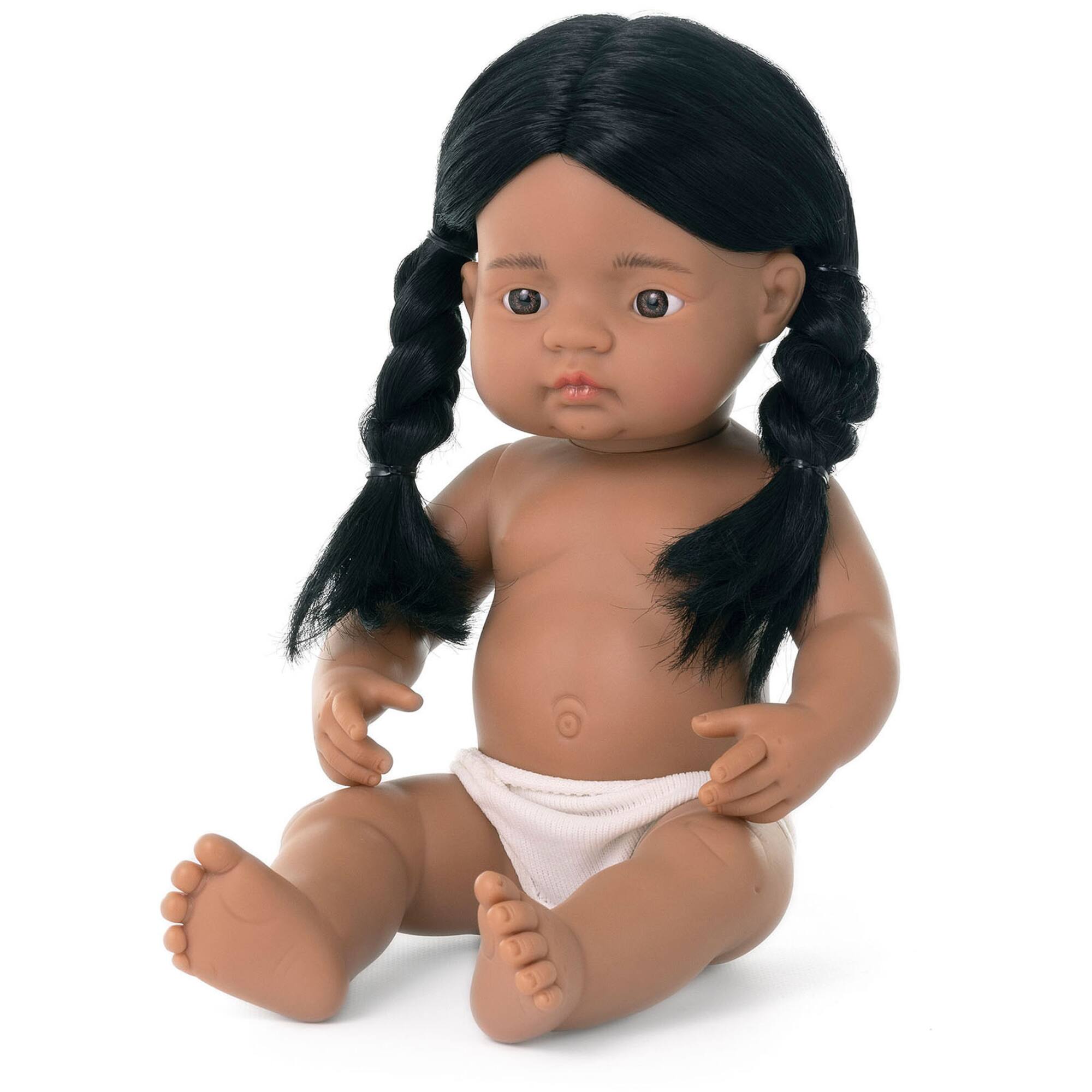 Miniland 15" Anatomically Correct Native American Girl Baby Doll